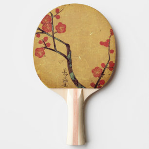 Pala De Ping Pong Vintage oriental de mano floral