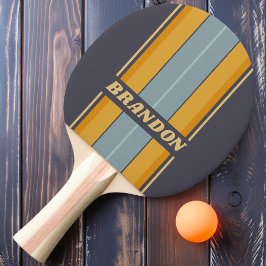 Pala De Ping Pong Vintage rastrillos retrógrados con nombre