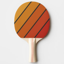 Pala De Ping Pong Vintage Rayas Negras Atardecer Audaz