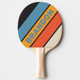 Pala De Ping Pong Vintage retro negrita arcoiris negrita con nombre