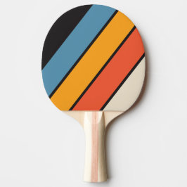 Pala De Ping Pong Vintage retro oscuro arcoiris negrita a rayas