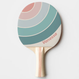 Pala De Ping Pong Vintage Soft Sea Shell Circle Stripe with Name