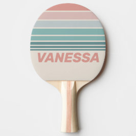 Pala De Ping Pong Vintage Soft Sea Shell Horizon Striping with Name