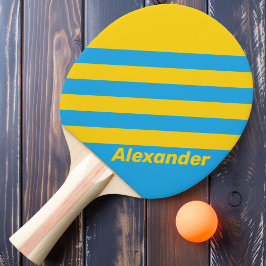 Pala De Ping Pong Vintage Sport Aqua Reef Stripes con nombre