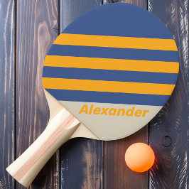 Pala De Ping Pong Vintage Sport Azul Crushing Sunset Rayas con Nombr