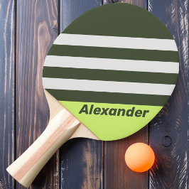 Pala De Ping Pong Vintage Sport Moss Fade Stripes con nombre