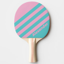 Pala De Ping Pong Vintage Sport South Beach Rayas con Nombre
