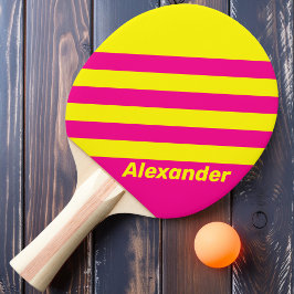 Pala De Ping Pong Vintage Sport Sun Tiras empapadas con nombre