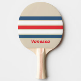 Pala De Ping Pong Vintage Squadron Across Striping with Name