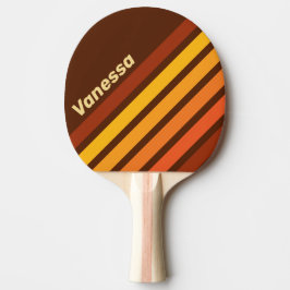 Pala De Ping Pong Vintage Style Angled Striping with Name