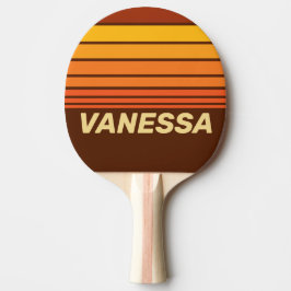 Pala De Ping Pong Vintage Style Horizon Striping with Name