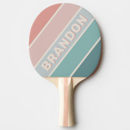 Pala De Ping Pong Vintage Suave Concha Marina Rayas Negritas con Nom