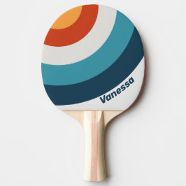 Pala De Ping Pong Vintage Thistle Círculo de Raya con Nombre