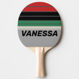 Pala De Ping Pong Vintage VHS Horizon con franjas y nombre