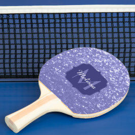 Pala De Ping Pong Violeta de Lavender chispas purpurina Monograma