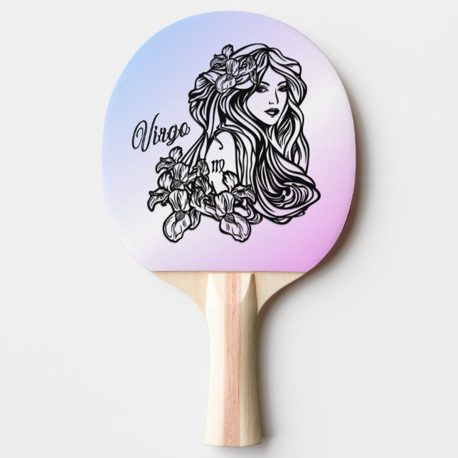 Pala De Ping Pong Virgo El Púrpura Virgen Zodiaco (Anverso)