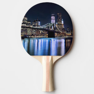 Pala De Ping Pong Vista de la reflexión del puente de Brooklyn de