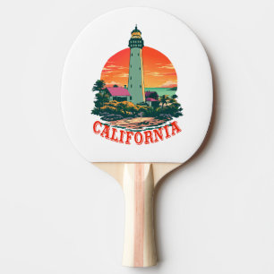 Pala De Ping Pong Vista de sol del faro de California