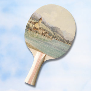 Pala De Ping Pong Vista de St. Wolfgang en el lago Wolfgang Carl Laf