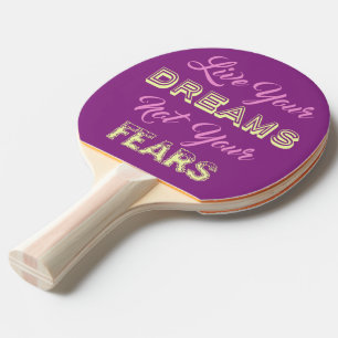 Pala De Ping Pong Vive tu sueño personalizado monograma y paleta de 