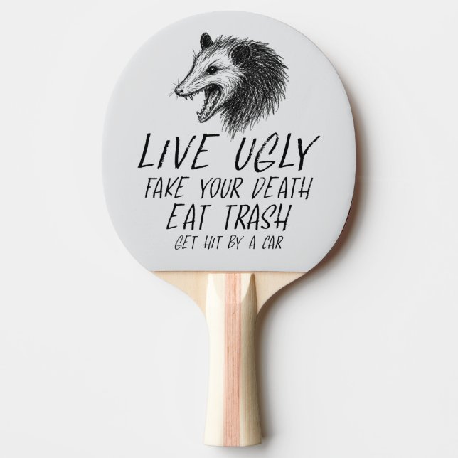 Pala De Ping Pong Vivir Falso Falso Tu Muerte Comer Basura Graciosa  (Anverso)