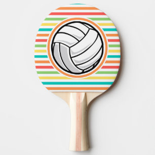 Pala De Ping Pong Voleibol; franjas de arcoiris brillantes