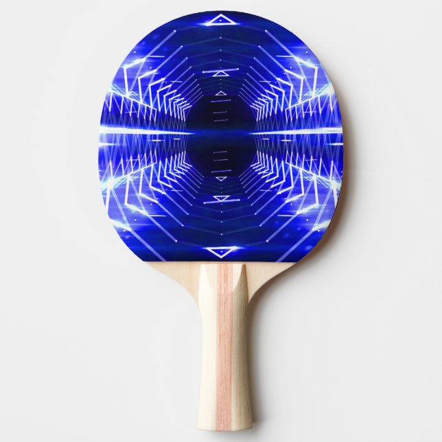 Pala De Ping Pong Vórtex gráfico moderno brillante, azul - (Anverso)