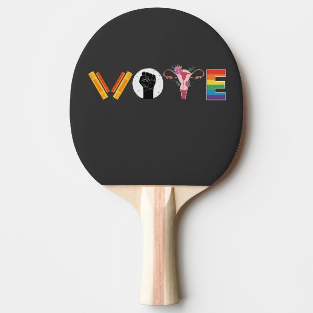 Pala De Ping Pong VOTOS Libros Uterus Apoyo LGBT (Anverso)