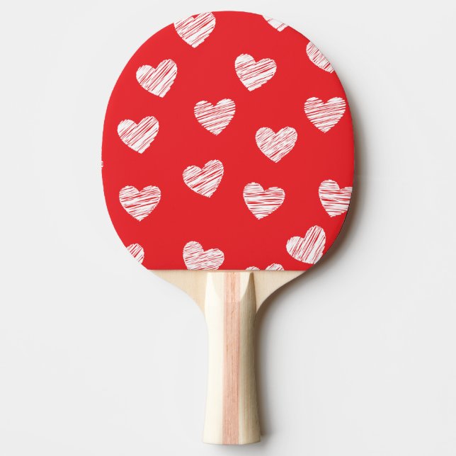 Pala De Ping Pong Vriendschap, liefde Valentijnsdag met hartjes. (Anverso)