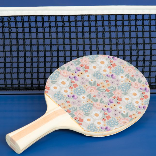 Pala De Ping Pong Watercolor Boho Pink Floral (in situ)