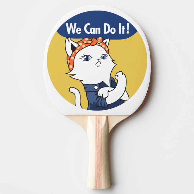 Pala De Ping Pong We Can Do It! White Cat Rosie the Riveter (Anverso)