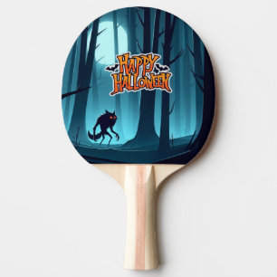 Pala De Ping Pong Werewolf y calabazas de Halloween