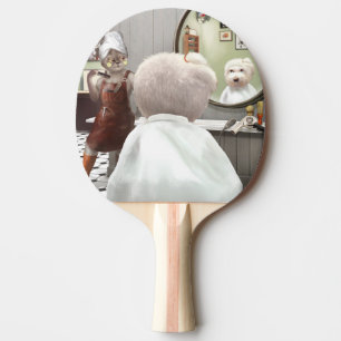 Pala De Ping Pong Whimsical Mascota Barber Shop