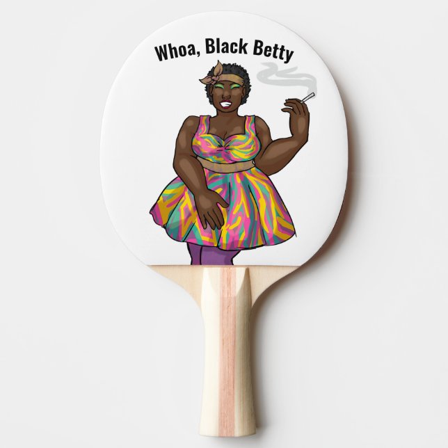 PALA DE PING PONG WHOA, BETTY NEGRO PING PONG PADDLES (Anverso)