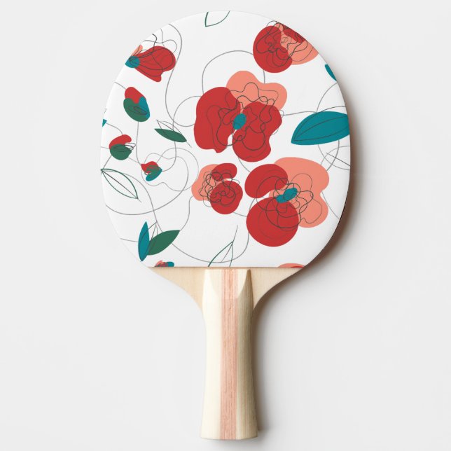 Pala De Ping Pong Wildflower Wonderland | Patrón de flores estilizad (Anverso)