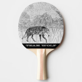 Pala De Ping Pong Wildlife illustration Grey Wolf Personalized