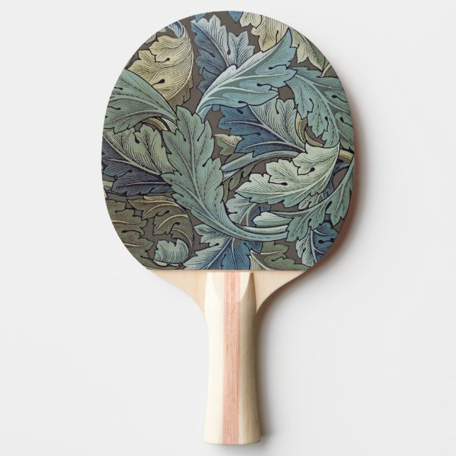 Pala De Ping Pong William Morris Acanthus Sage Flor Floral Botánica (Anverso)