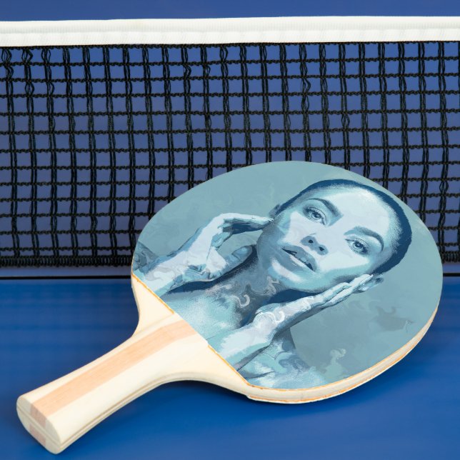 Pala De Ping Pong "Woman in Blue" (in situ)