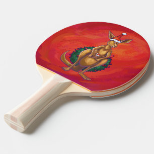 Pala De Ping Pong Xmas canguro en rojo