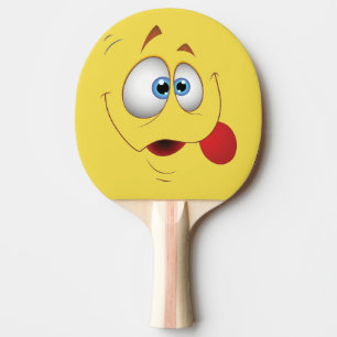 Pala De Ping Pong Yelow sonriente torpe hace frente - a diseño de