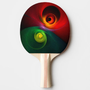 Pala De Ping Pong Yin Verde Rojo Yang Patrón de arte abstracto moder