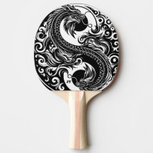 Yin Yang Dragón en Blanco y Negro Personalizado