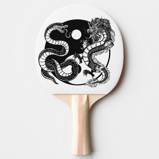 Pala De Ping Pong Yin Yang Schlange Drache (Anverso)