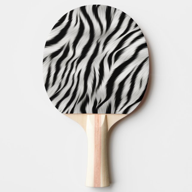 Pala De Ping Pong Zebra blanca negra imprime Safari animal (Anverso)