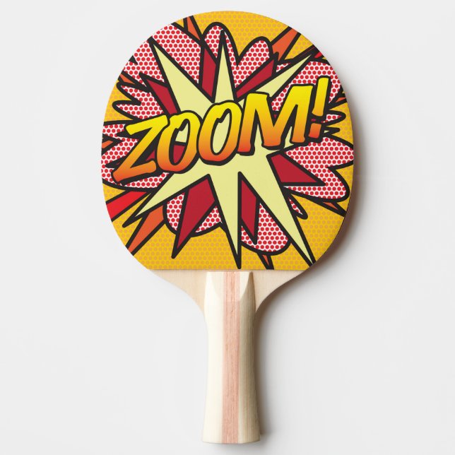 Pala De Ping Pong ZOOM Funny Comic Book Smack Talk Guay Moderno (Anverso)