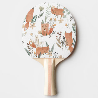 Pala De Ping Pong zorros en praderas: sin foco acuarela