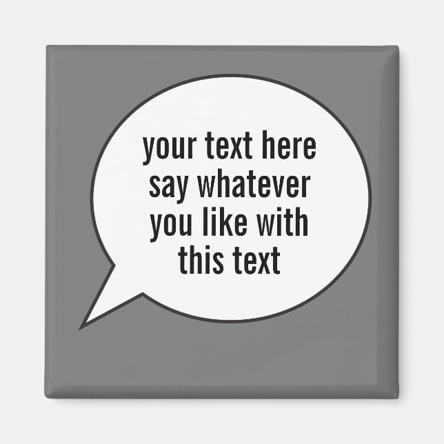 Palabra Balón de discurso de burbuja con su imán d