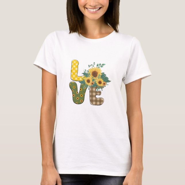 Palabra de amor floral camiseta (Anverso)