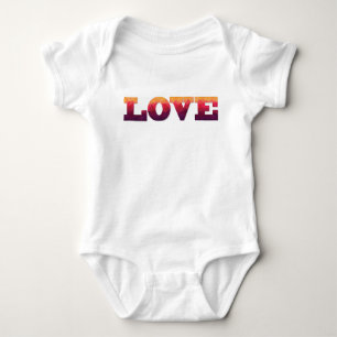 Palabra de amor geométrica en jersey bodysuit