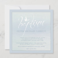 Palabra de bautismo con invitación al azul Dove